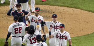 Atlanta Braves es el primer equipo de la Liga Nacional en alcanzar marca de 300 jonrones en la Liga Nacional y están cerca de alcanzar el récord de Grandes Ligas de Minnesota Twins