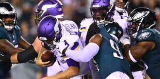 Con dudas, Eagles derrota a VikingsJalen Hurts corrió para un par de touchdowns de 1 yarda y lanzó un pase de touchdown de 63 yardas a DeVonta y los campeones de la NFC derrotaron a Minnesota 34-28.