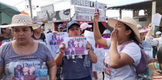 Manifestación en exigencia de justicia para la niña Samantha.